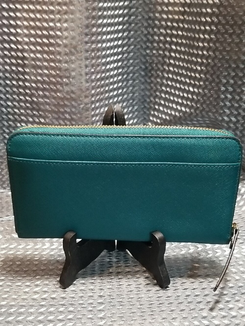 kate spade Teal Zip-Around Wristlet Wallet with Gold Accents - Picture 4 of 8